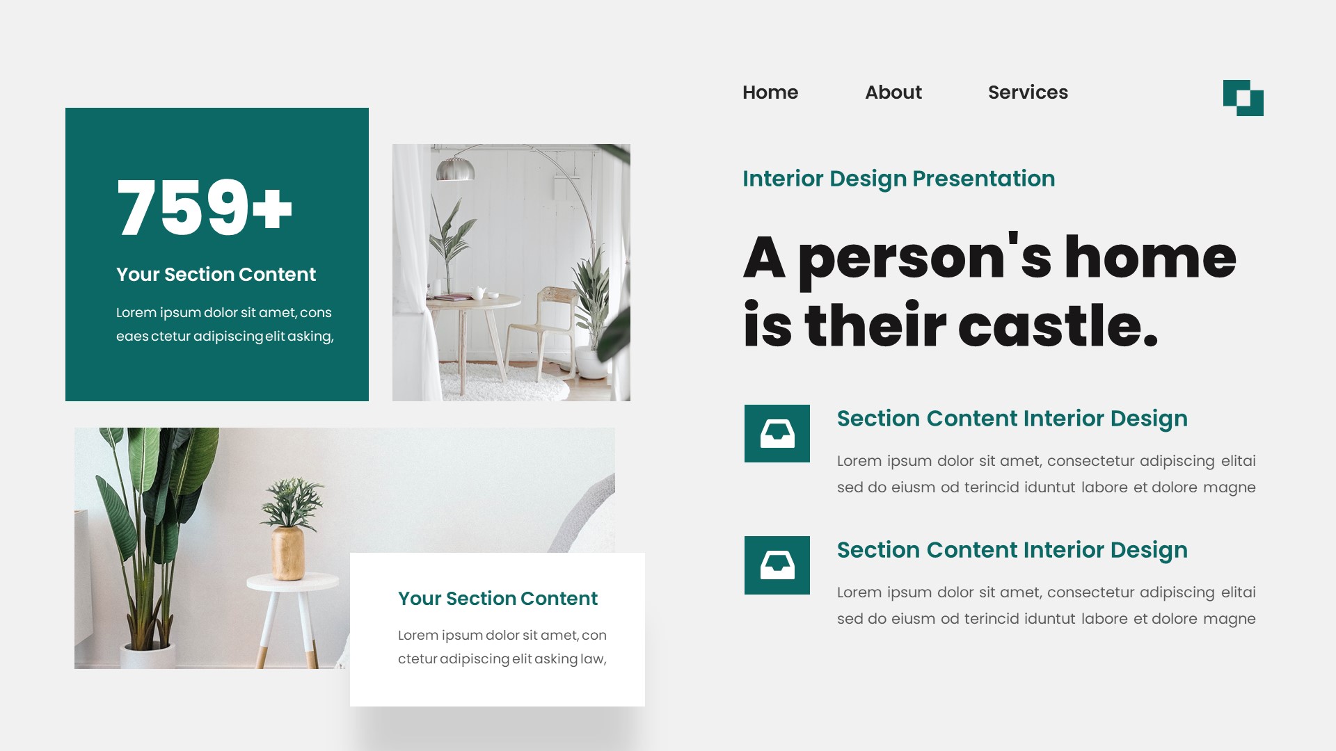Interest - Interior Design Powerpoint Template, Presentation Templates