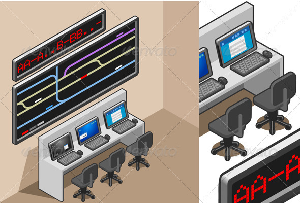 Isometric Controll Center - Miscellaneous Vectors