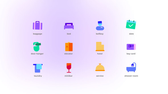 Hotel Service - Flat Icons