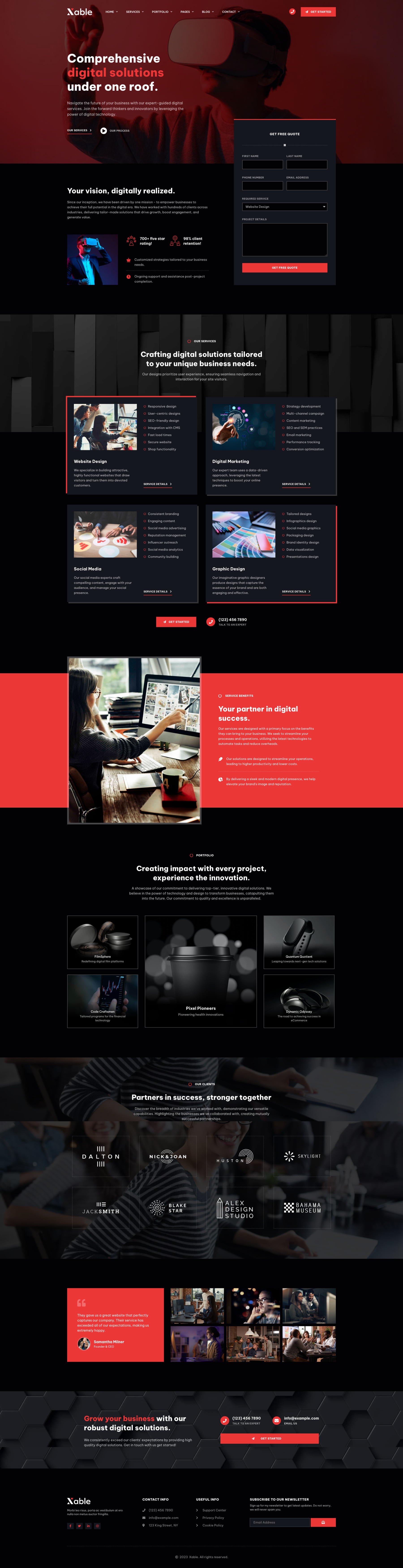 Xable - Dark Digital Agency Elementor Pro Template Kit by oxaart ...