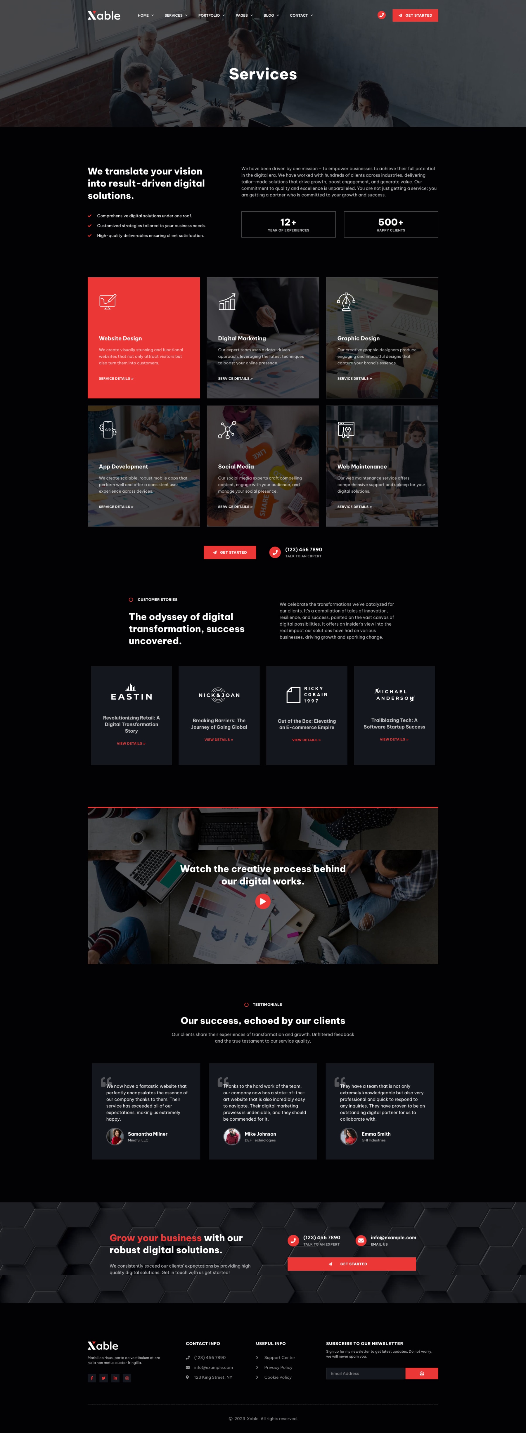 Xable Dark Digital Agency Elementor Pro Template Kit By Oxaart ThemeForest