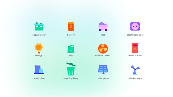 Power and Energy - Flat Icons
