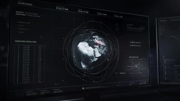 Global searching and tracking the location in Russian Federation.Satellite.Earth alt