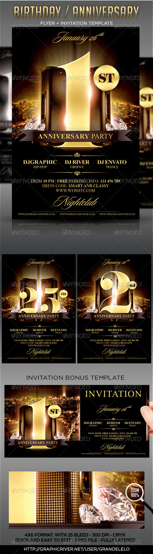 Birthday / Anniversary Party Flyer - Clubs & Parties Events