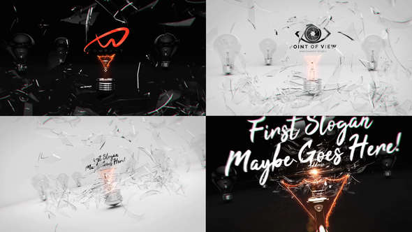 Exploding Light Bulbs Promo Intro Logo Reveals