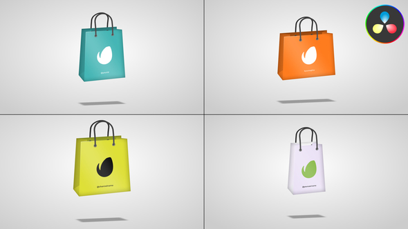 3D Animated Shopping Bags for DaVinci Resolve