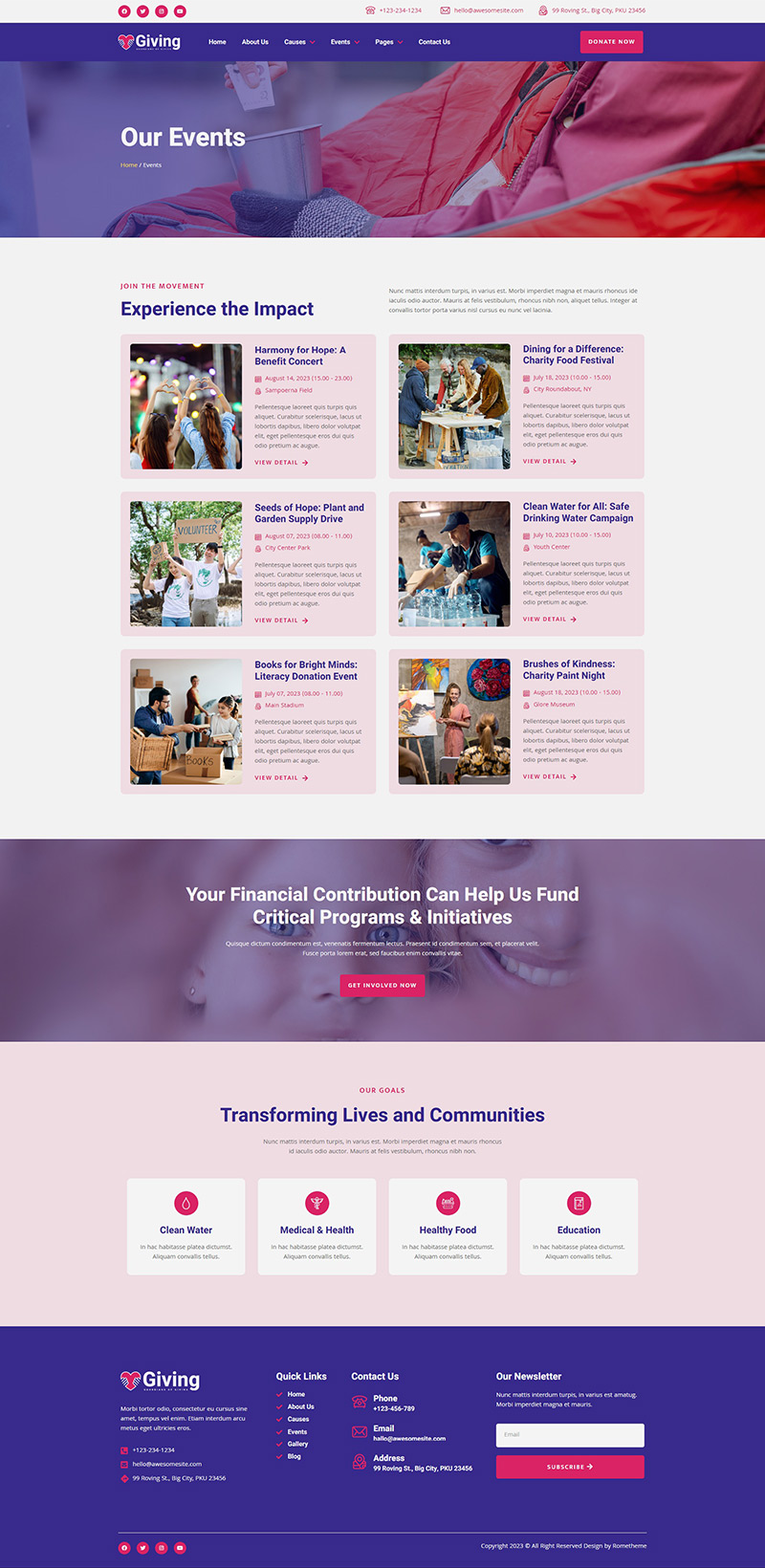 Giving - Charity & Donation Elementor Template Kit by Rometheme ...