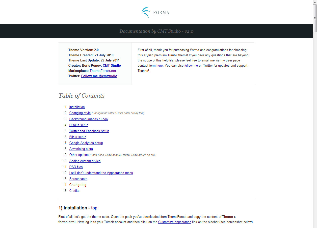 Forma Premium Tumblr Theme by OrdinaryThemes ThemeForest