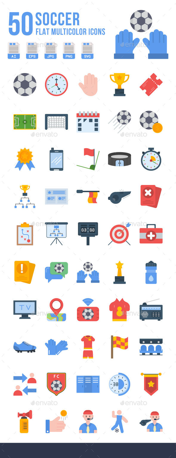 Soccer Flat Icons
