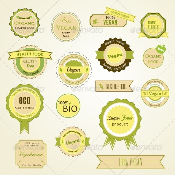 Organic Labels, Logos and Stickers - Health/Medicine Conceptual