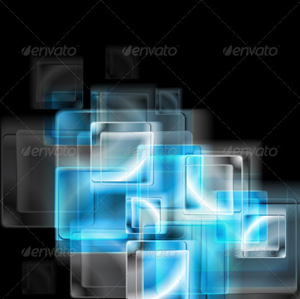 Abstract blue glass squares. Vector - Backgrounds Decorative