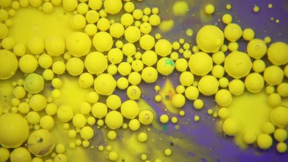 Bubbles Of Yellow Paint Exploding