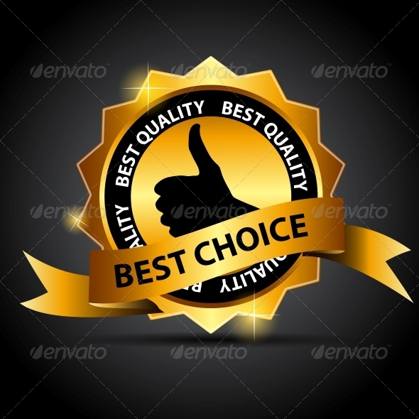 Vector Best Choice Label with Red Ribbon. - Retail Commercial / Shopping