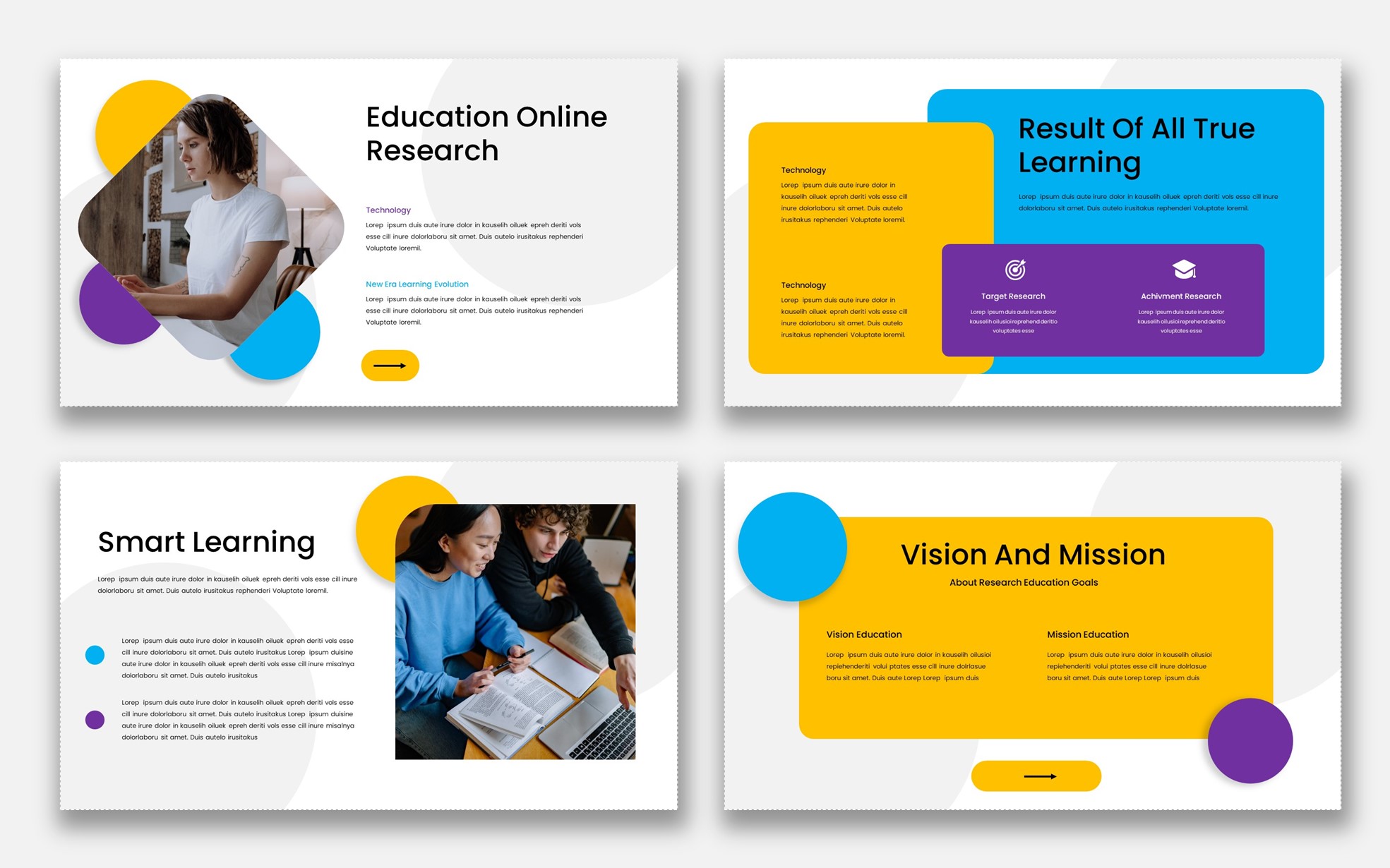 Research - Education Google Slide Template, Presentation Templates
