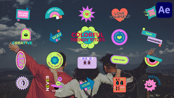 Colorful Trendy Titles for After Effects Titles template preview