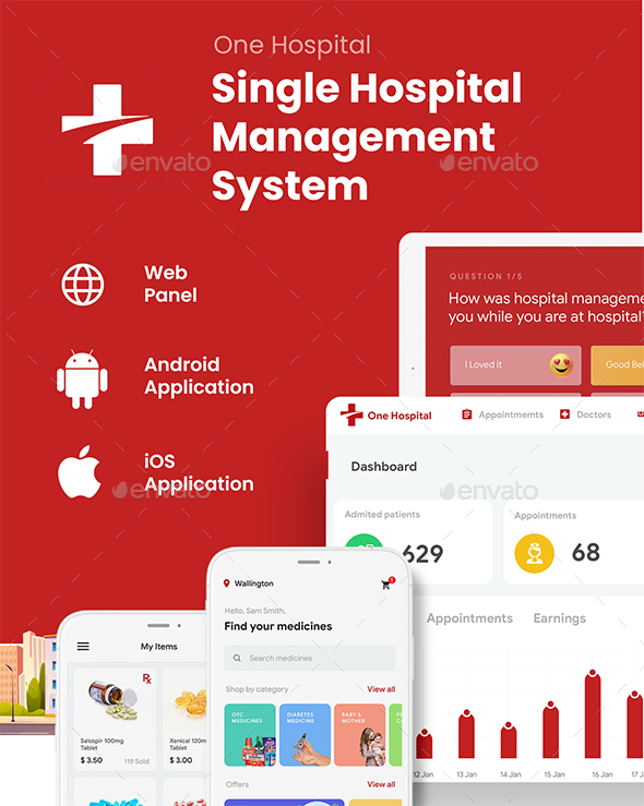 9 Apps | Doctor Appointment Booking App UI | Singe Hospital App UI| One Hospital