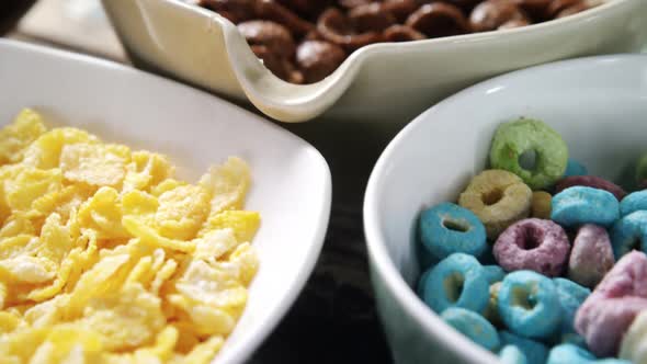 Bowls of various breakfast alt