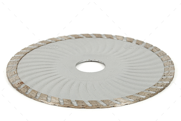 Cutting disk with diamonds, diamond disc for concrete, isolated on