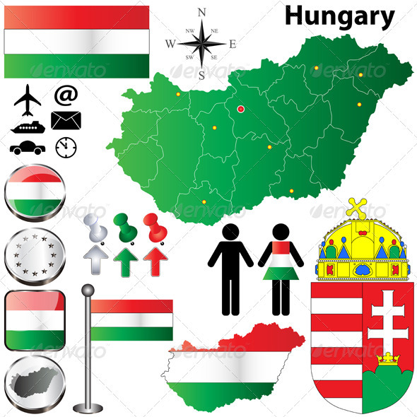 Hungary Map - Travel Conceptual