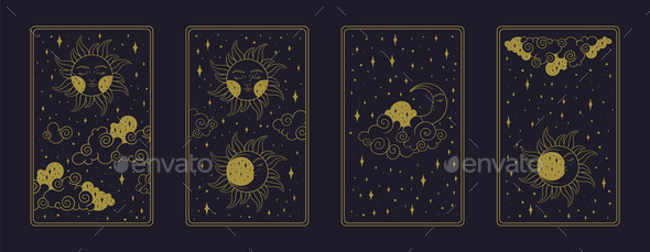 Tarot Poster with Astrological and Celestial
