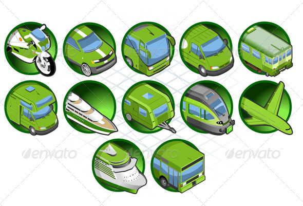 Isometric Set of a Travel Icons - Travel Conceptual