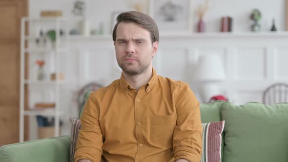 Portrait of Middle Aged Businessman Showing No Sign by Head Shake alt