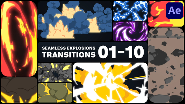 Seamless Explosions Transitions for After Effects Elements template preview