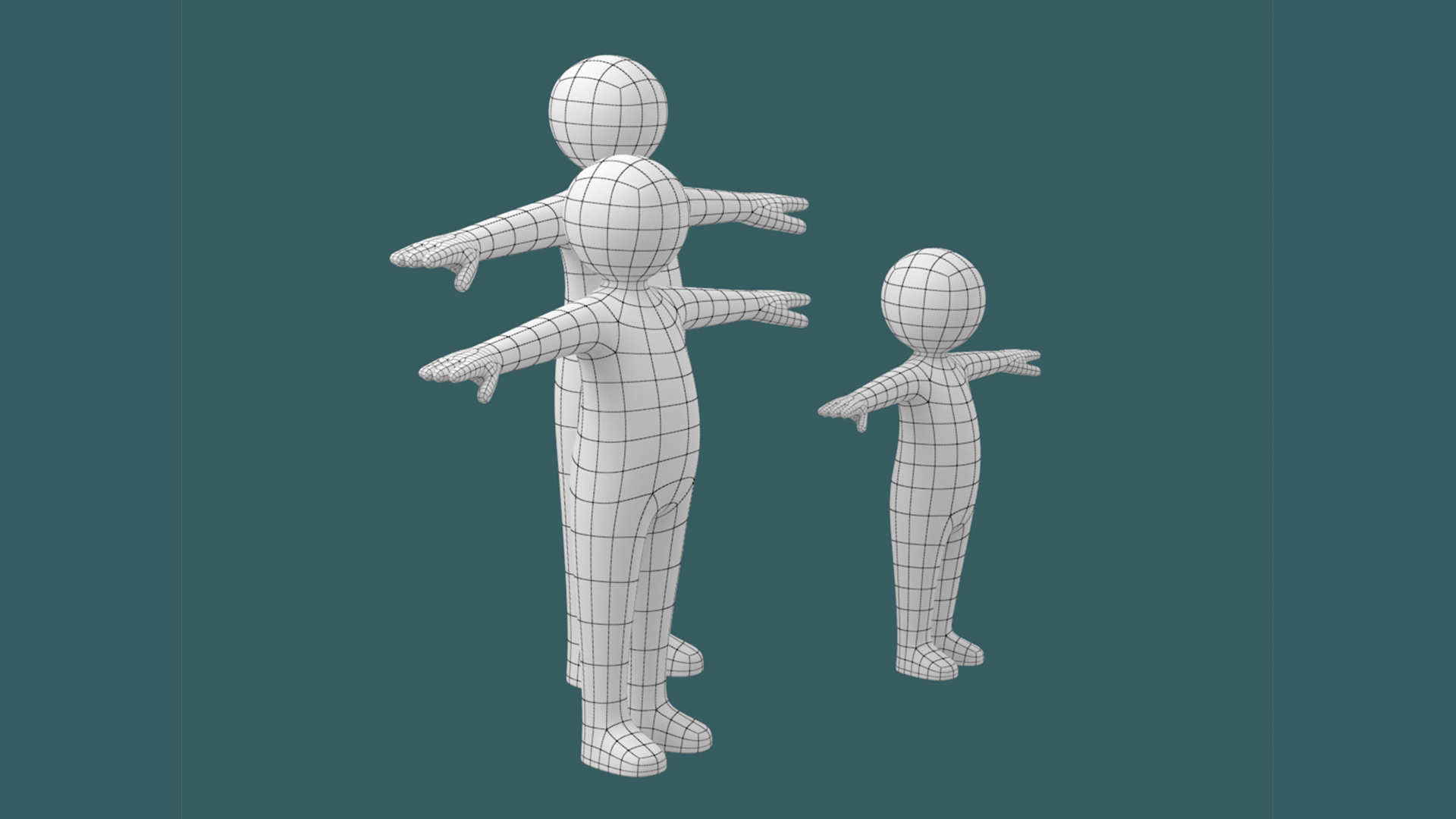 Stickman Kids in T-Pose BUNDLE by valeriik | 3DOcean