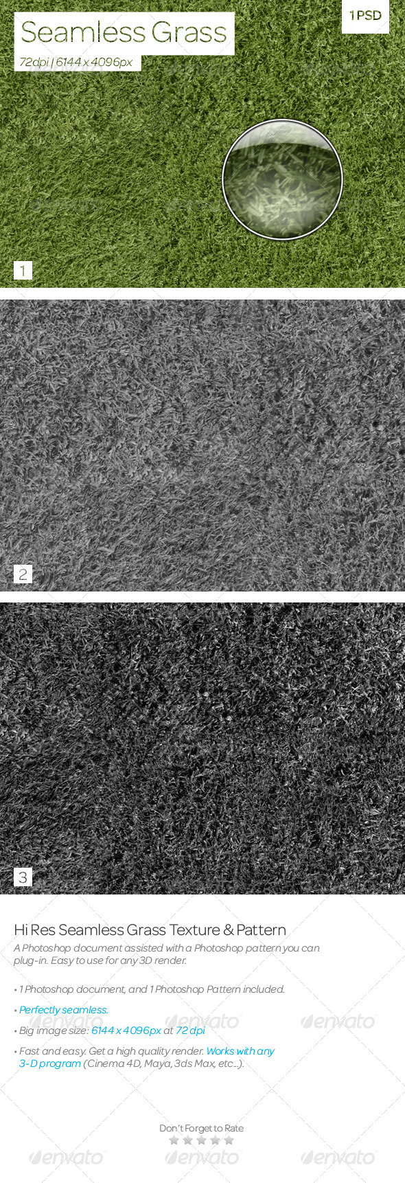 Seamless Grass TexturePattern - 3Docean 3825688