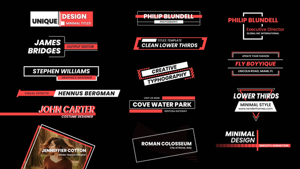 Clean Lower Thirds Elements template preview