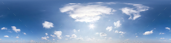 blue sky with beautiful clouds. Seamless hdri panorama 360 degrees