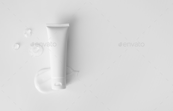 Blank empty white plastic tube for moisturizer, lotion, facial cleanser or shampoo