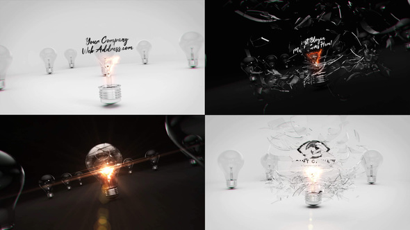 Exploding Light Bulbs Creative Logo Reveals