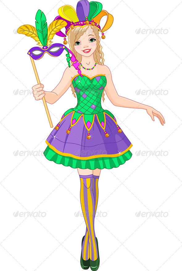 Mardi Gras Girl - Seasons/Holidays Conceptual