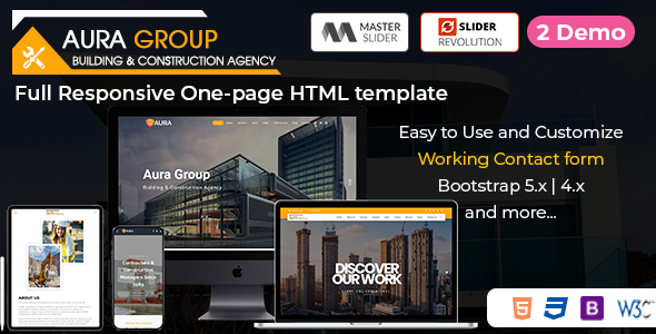 Aura - Construction Responsive HTML Template