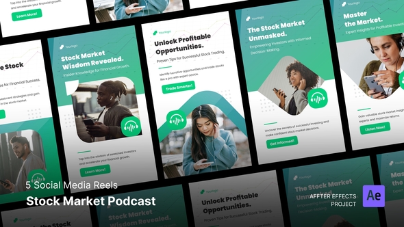 Social Media Reel - Stock Market Insight Podcast Product Promo template preview