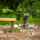 Overflowing trash can in a recreation Park at the height of a Coronavirus infection. - PhotoDune Item for Sale