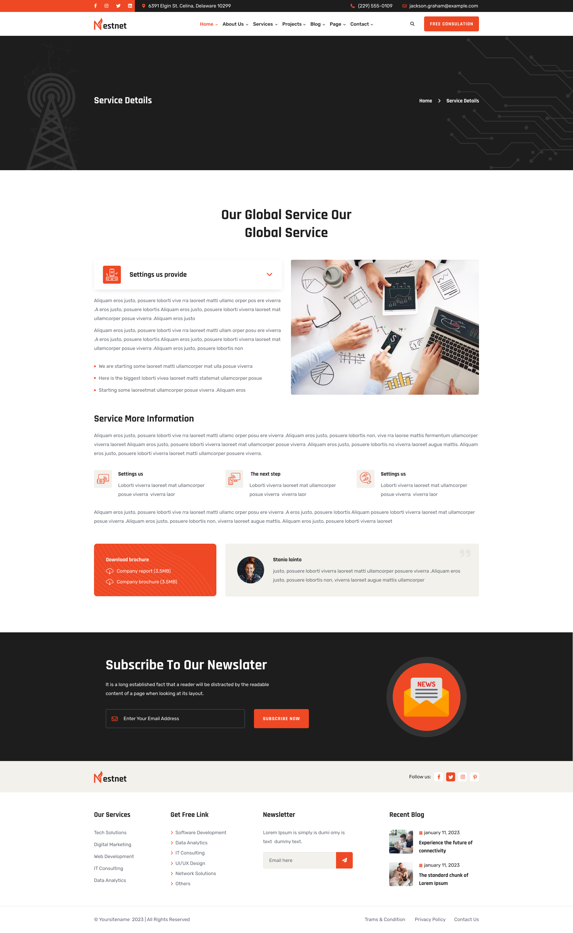 Nestnet - Internet Provider & Satellite TV Figma Template by thimshop