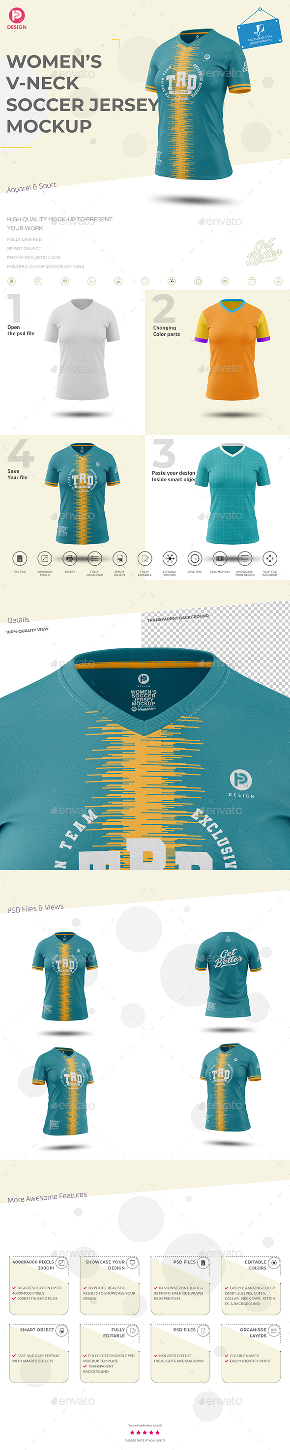 V-Neck Soccer Jersey - Free Download Images High Quality PNG, JPG