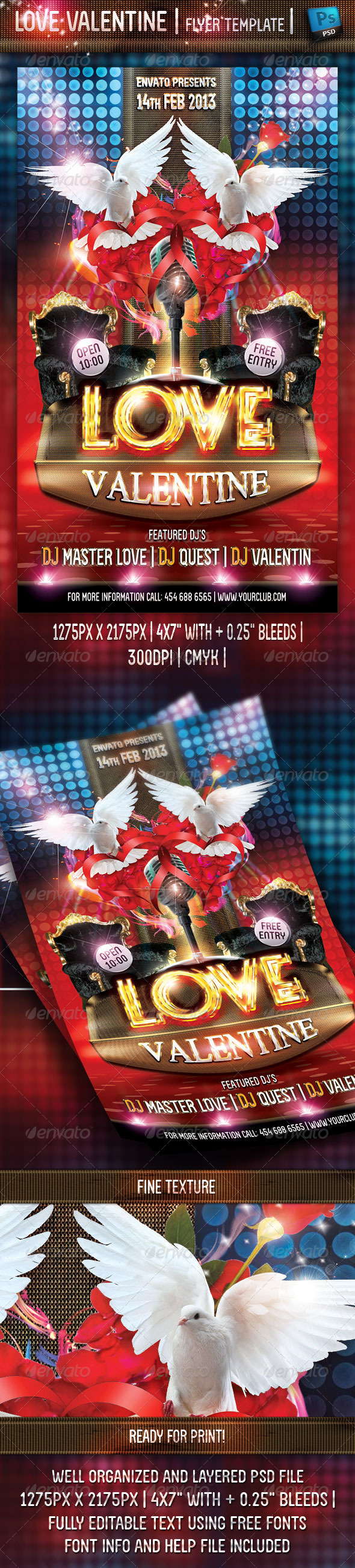 Love Valentine Flyer Template - Clubs & Parties Events
