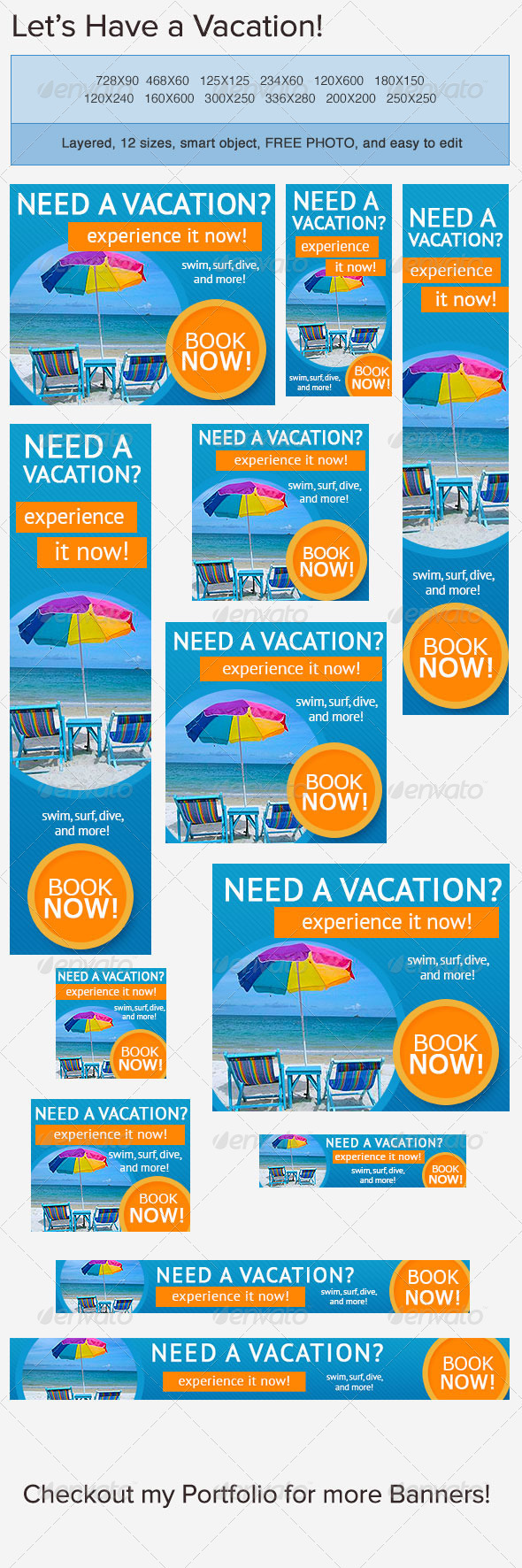 Vacation Banner Ad - Banners & Ads Web Elements