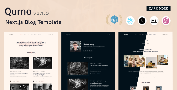 Qurno - Minimal Blog Nextjs Template