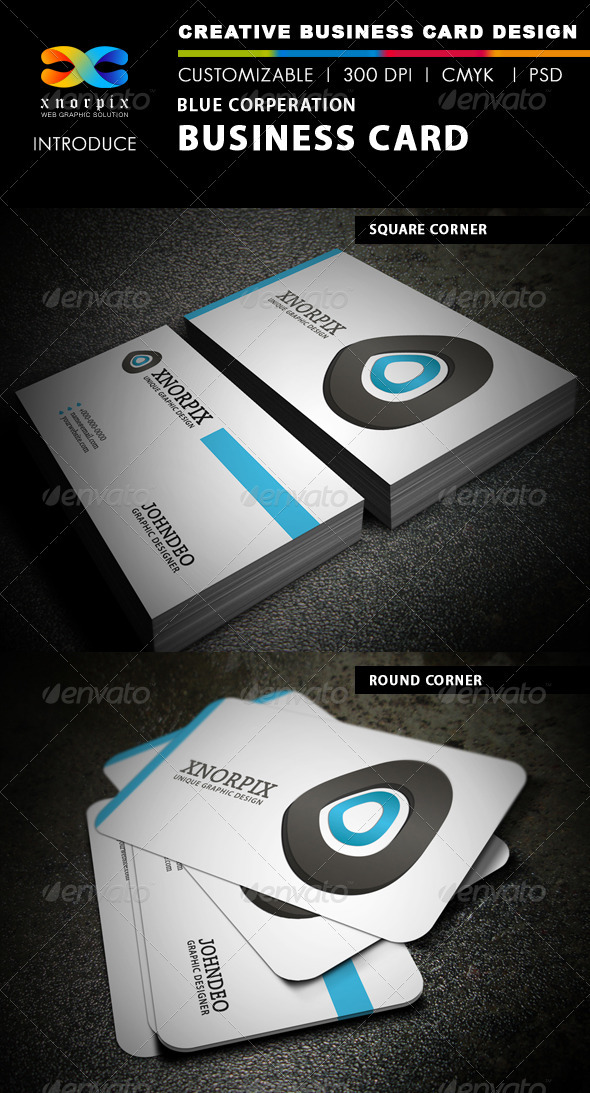 Blue Corporation Business Card