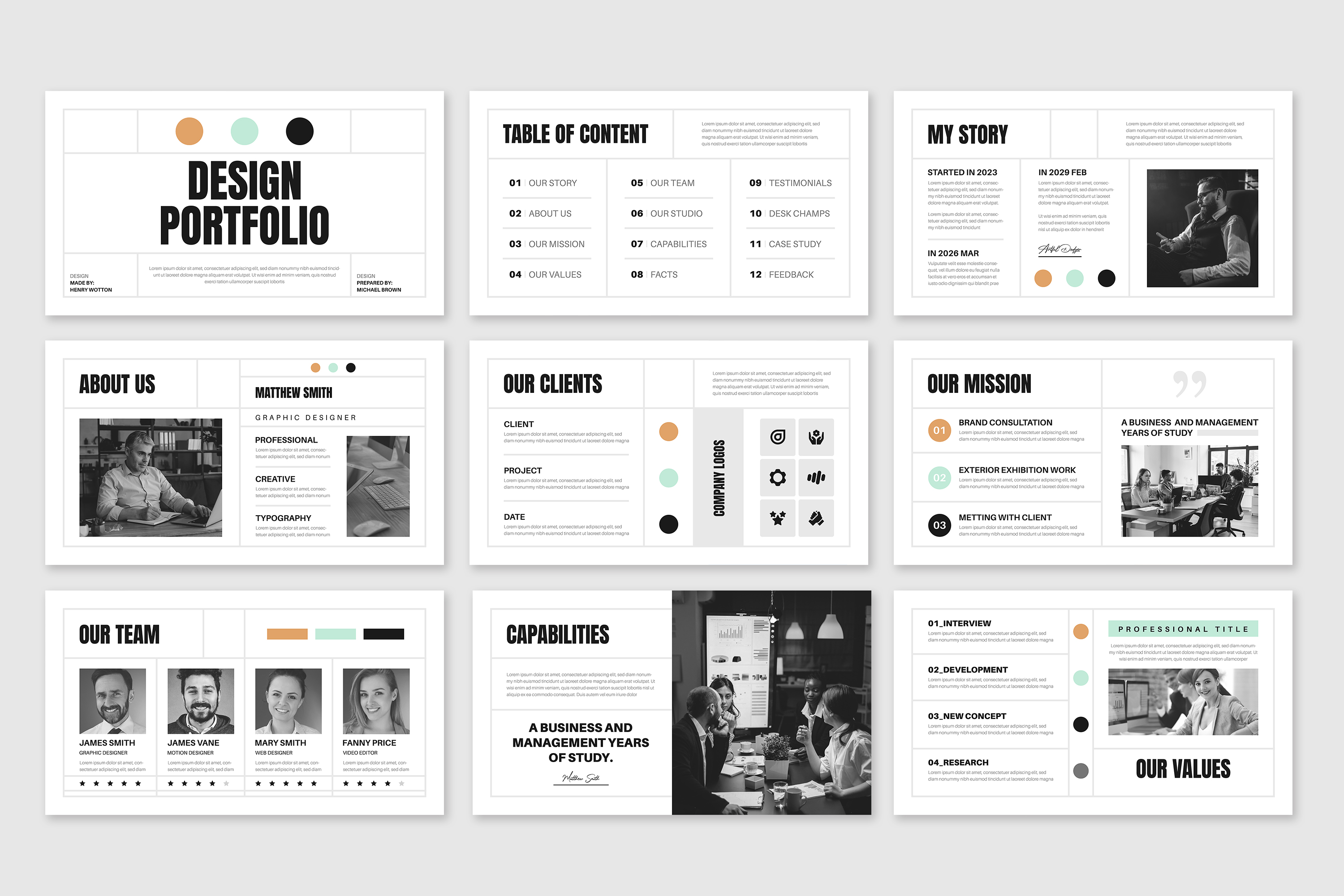 Portfolio PowerPoint Presentation Template, Presentation Templates