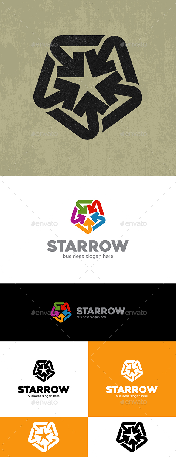 Arrows or Ways and Star Logo