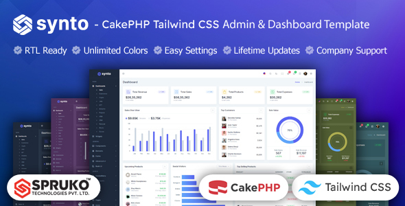 Synto - CakePHP Tailwind CSS Dashboard Template