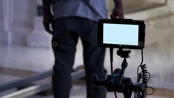video production monitor in tv commercial shooting