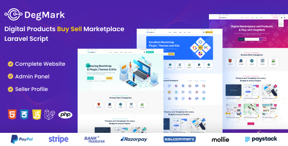 DegMark  Digital Products Buy Sell Marketplace Laravel Script