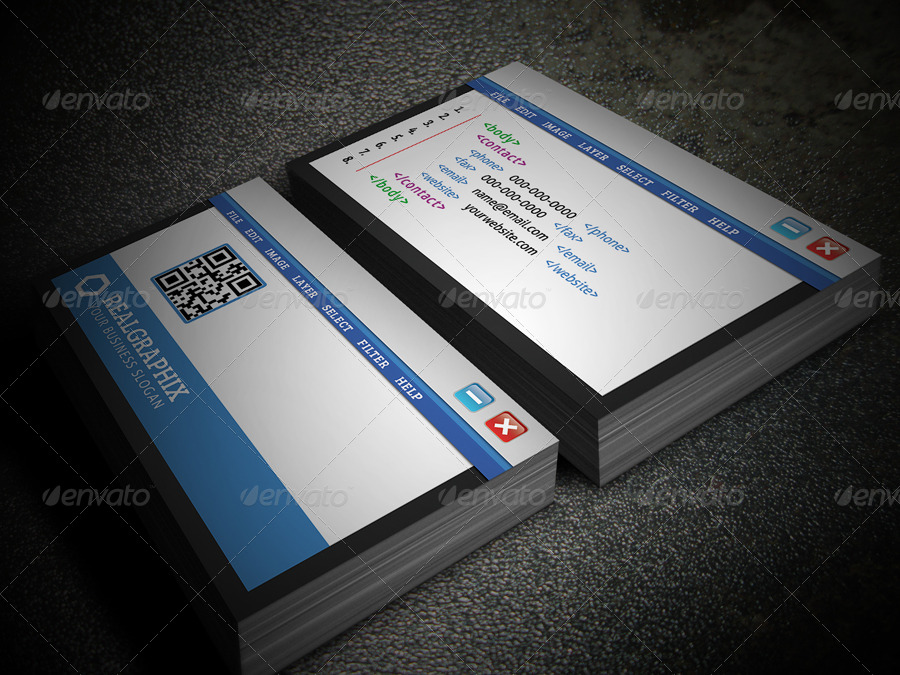 Programming Business Card by -axnorpix | GraphicRiver