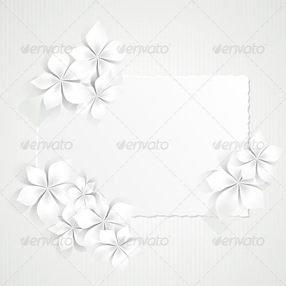 Paper and White Flowers - Backgrounds Decorative